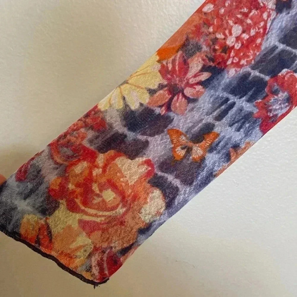 Ali Miles Womens Floral Long Sleeve Open Duster - Picture 7 of 8